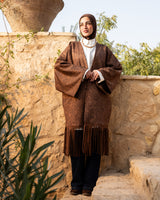 Printed Suede Cardigan - Brown
