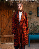 Knitted Boho Cardigan - Orange
