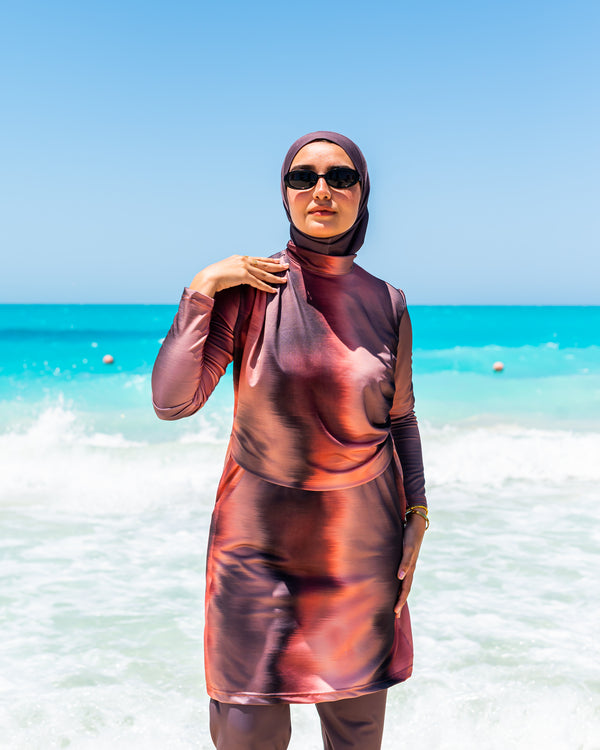 Draped Burkini-Brown