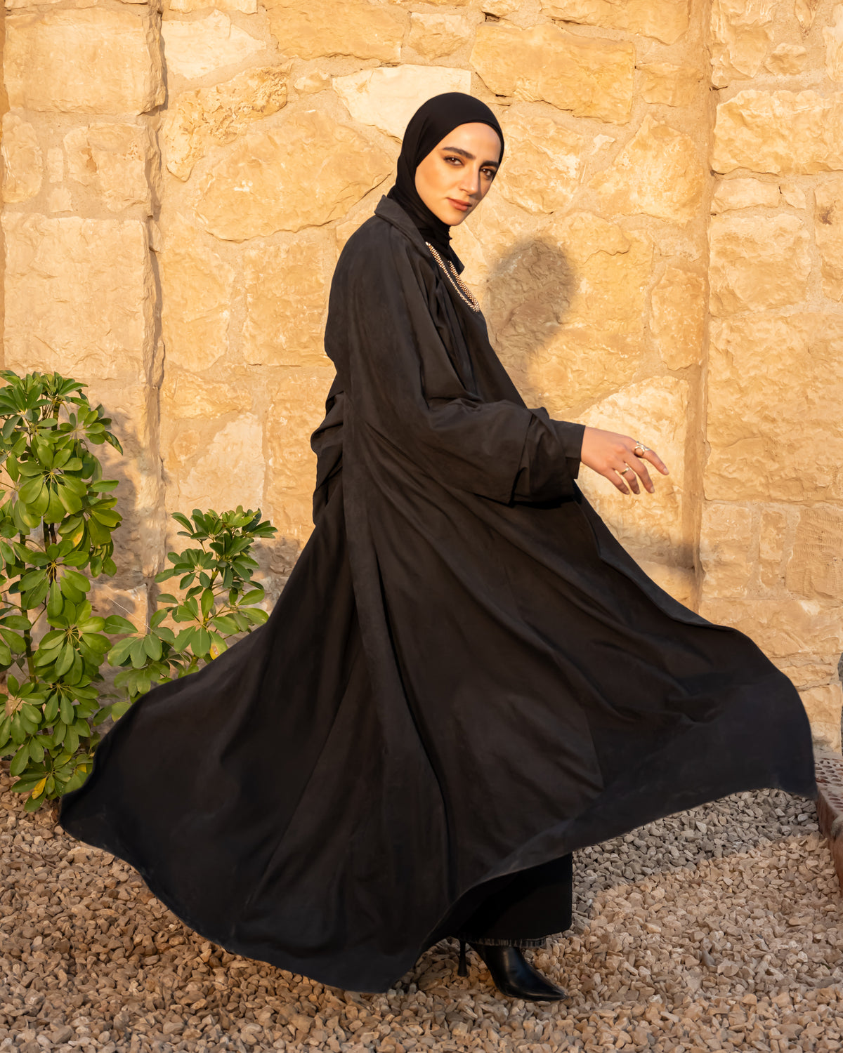 Trench Kaftan - Black