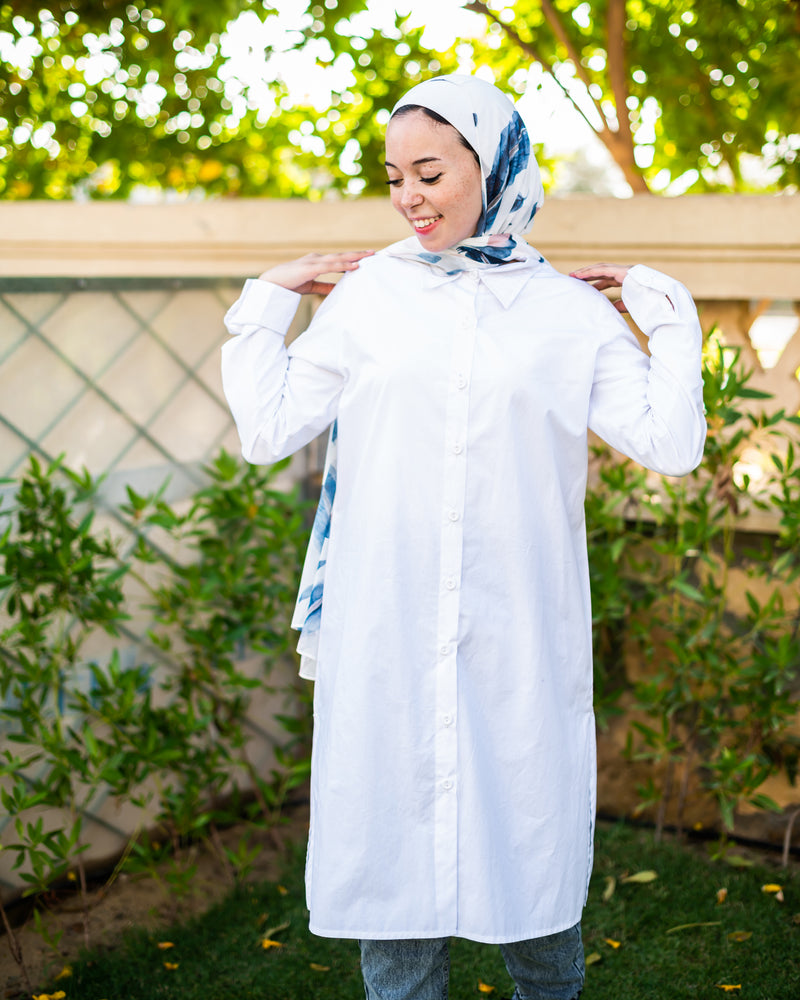 Oversized Poplin Shirt-White