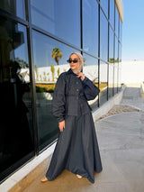 Denim Stitched Skirt - Dark Blue