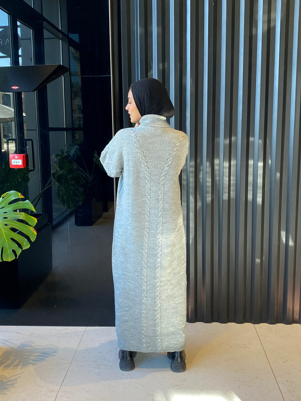 Double Braided knit Dress-Grey
