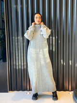 Double Braided knit Dress-Grey