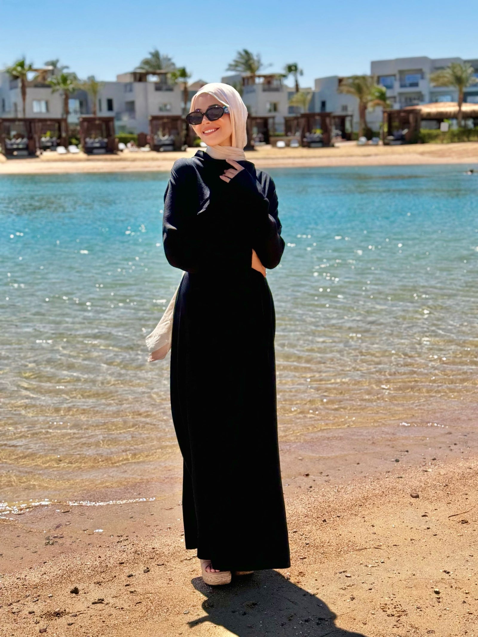 Draped Wrap Linen Dress-Black – Hijab Boutique