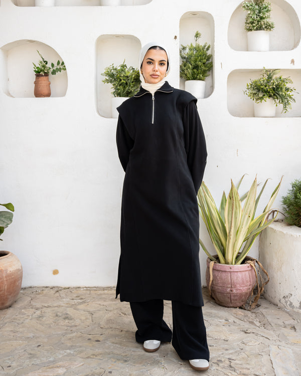 Detailed Cashmere Pants - Black