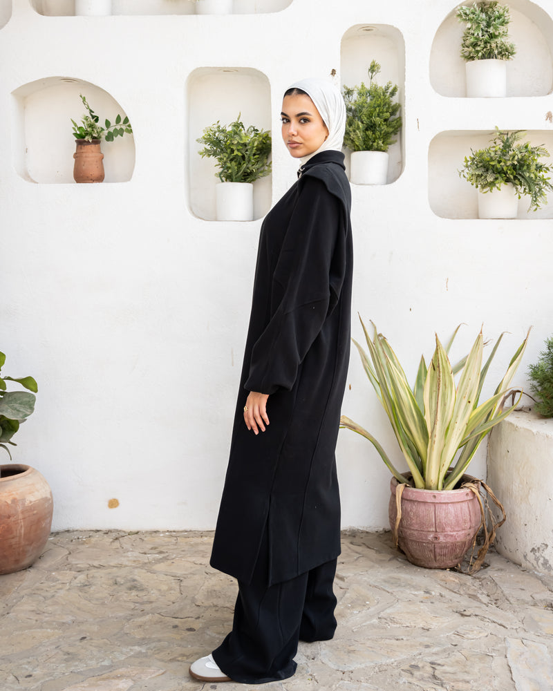 Edged Cashmere Blouse - Black