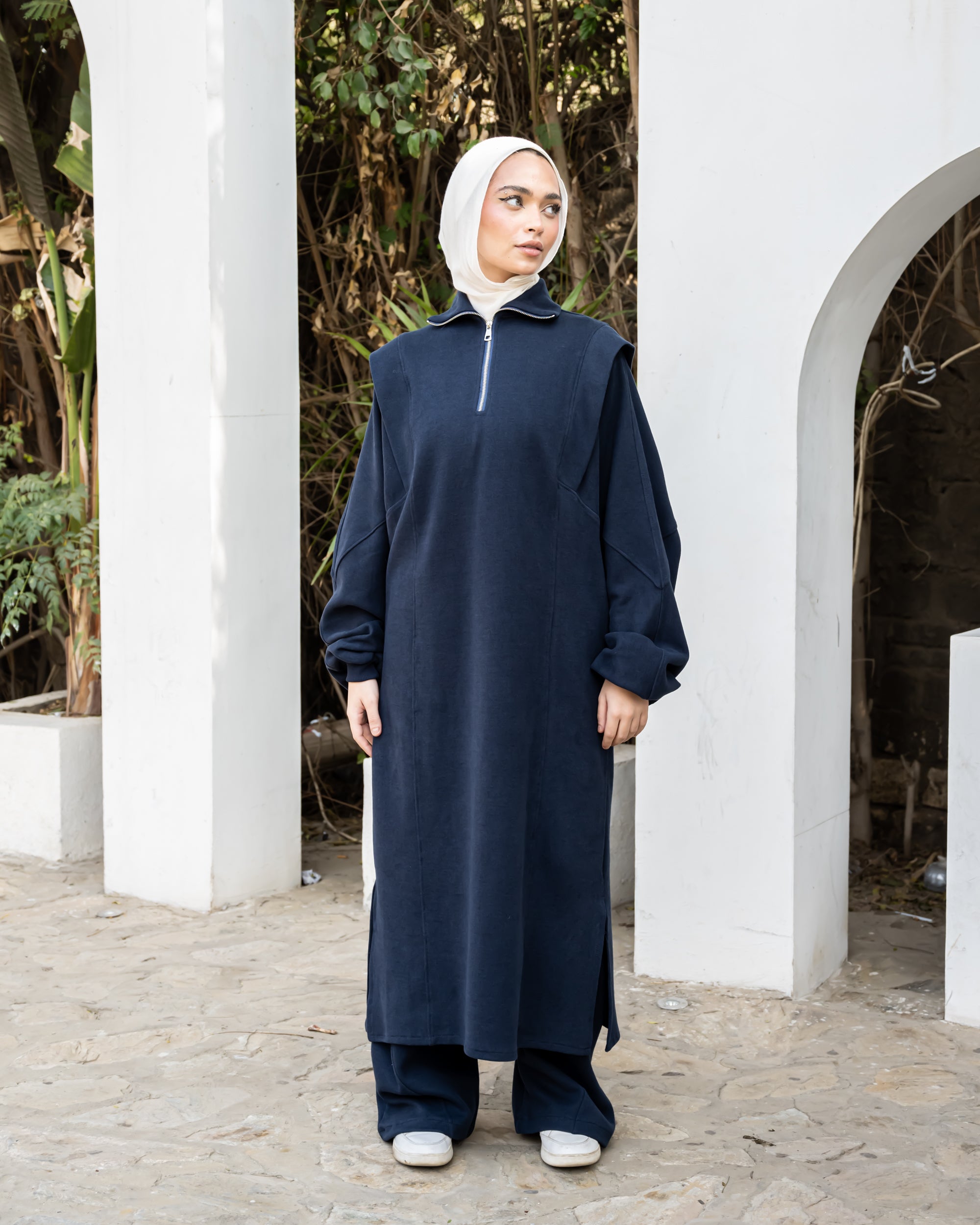 Edged Cashmere Blouse - Navy