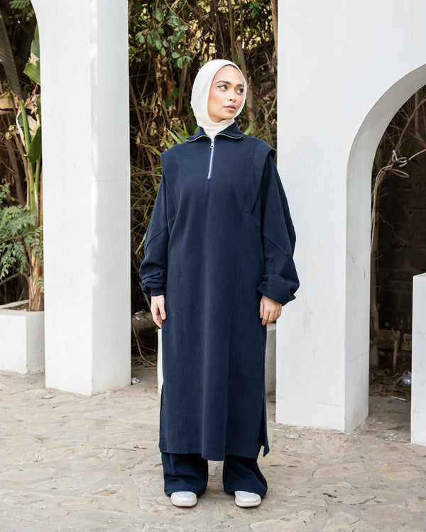 Edged Cashmere Blouse - Navy