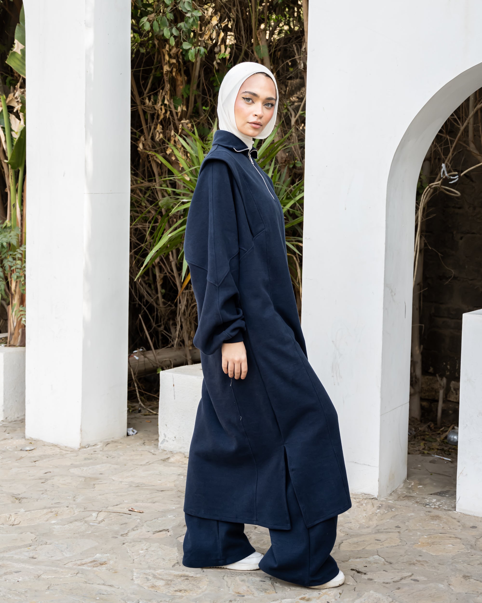 Edged Cashmere Blouse - Navy