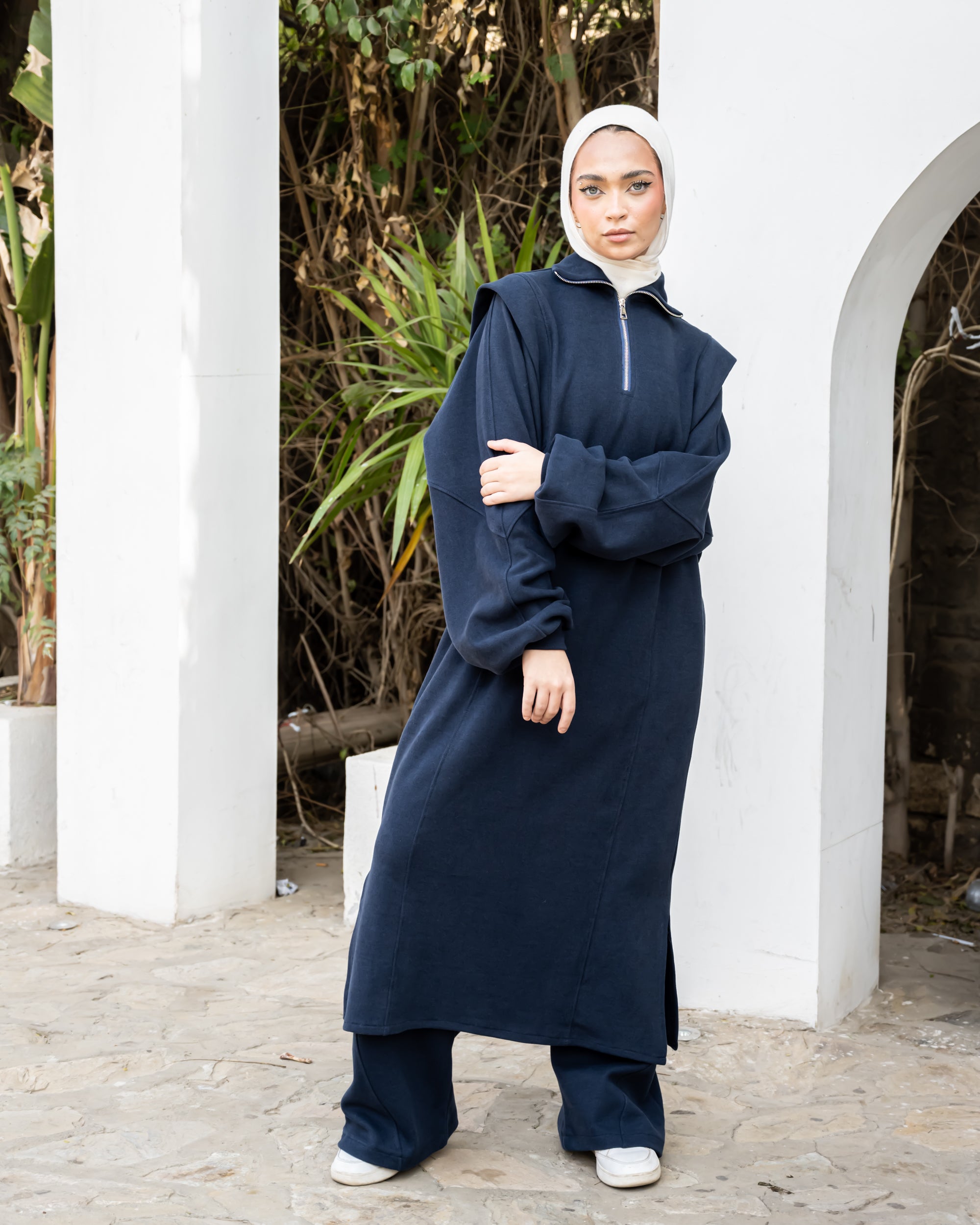 Detailed Cashmere Pants - Navy