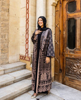 Edged Shoulder Printed Kaftan-Cafe