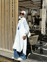 Embroidered Linen Shirt-White