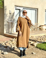 Embroidered Sleeves Sweatshirt-Cafe