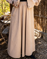 Felt Flowy Skirt - Beige