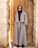 Felt Flowy Skirt - Brown