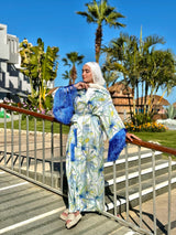 Fringes Satin Dress-Blue