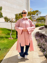 Large Pockets Shirt - Rose