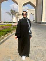 Fringed Basic Abaya-Black