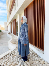 Printed Denim Jacket - Blue