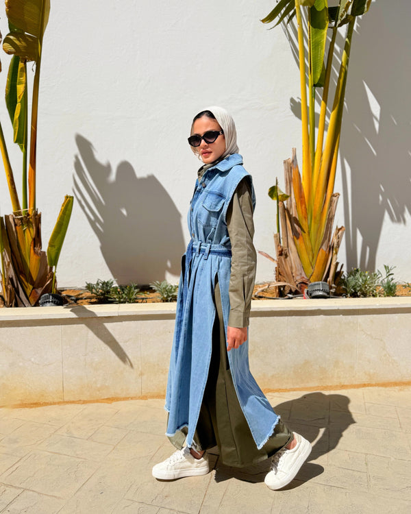 Gabardine Dress - Olive
