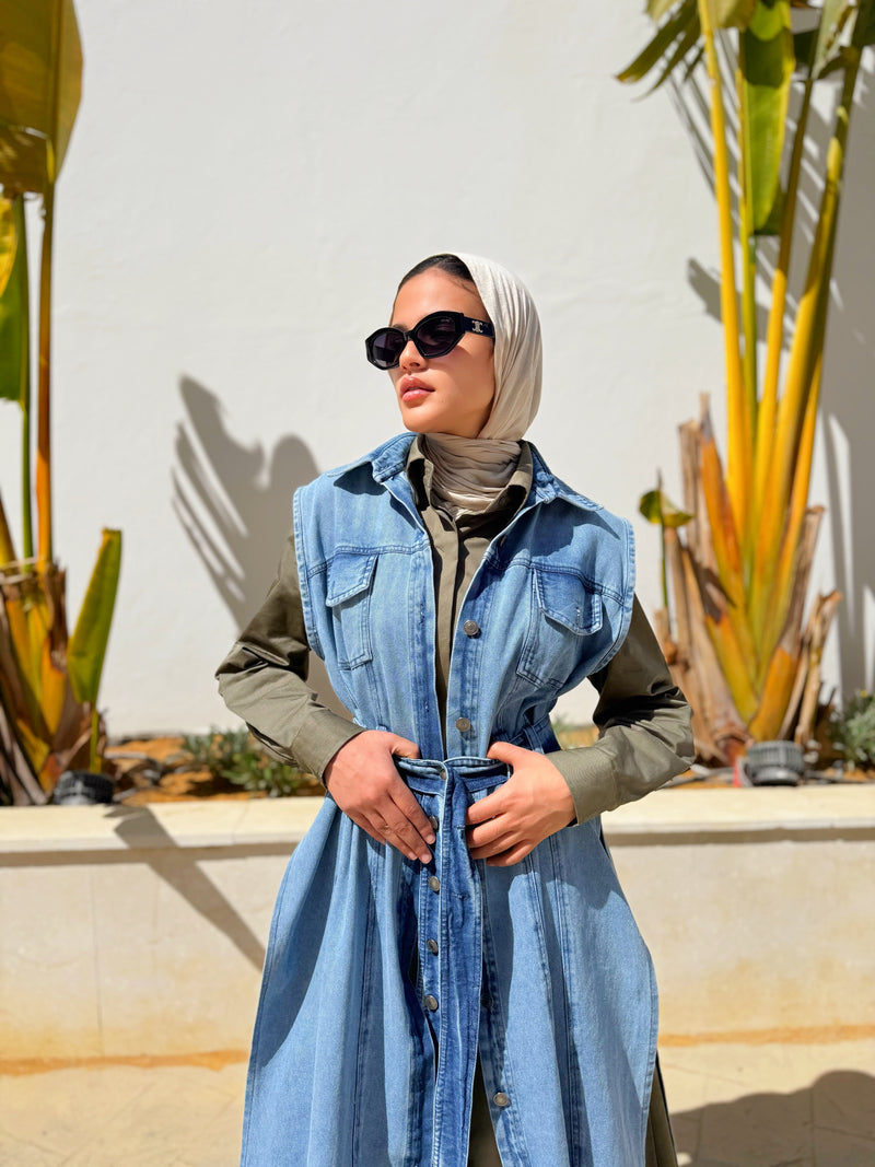 Gabardine Dress - Olive