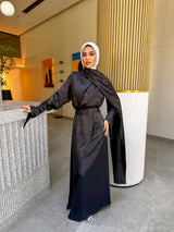 Shimmer Wrap Dress - Black