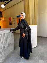 Shimmer Wrap Dress - Black