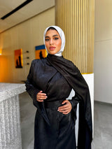 Shimmer Wrap Dress - Black