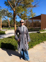 Patterned Cardigan-Brown