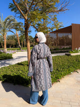Patterned Cardigan-Brown