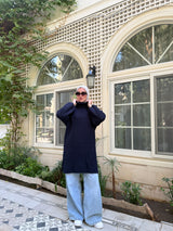 Basic Knit Pullover - Navy