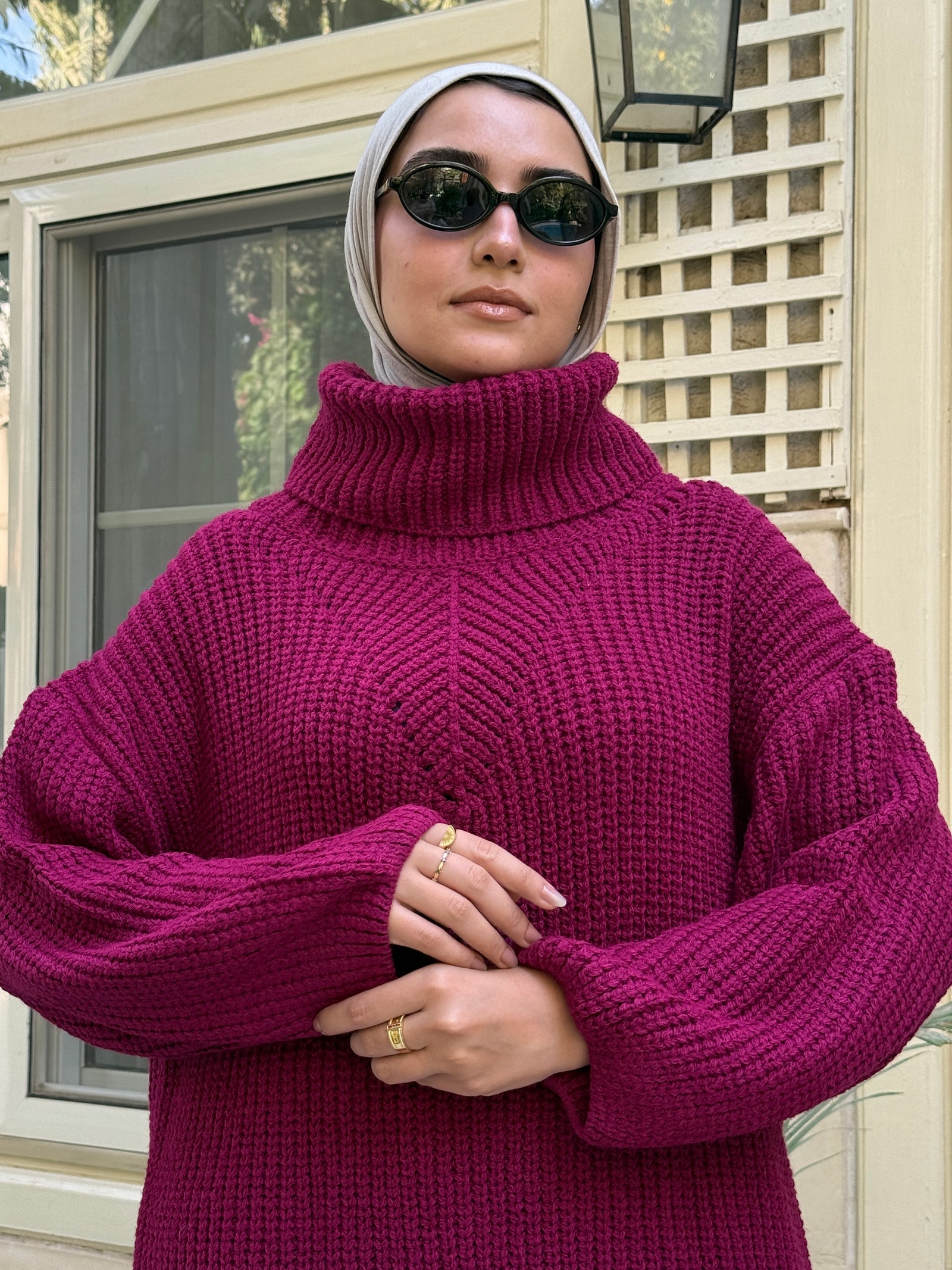 Basic Knit Pullover - Magenta – Hijab Boutique