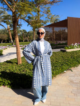 Patterned Cardigan-Blue