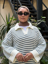 Striped Oversize Pullover - Mint