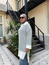 Striped Oversize Pullover - Mint