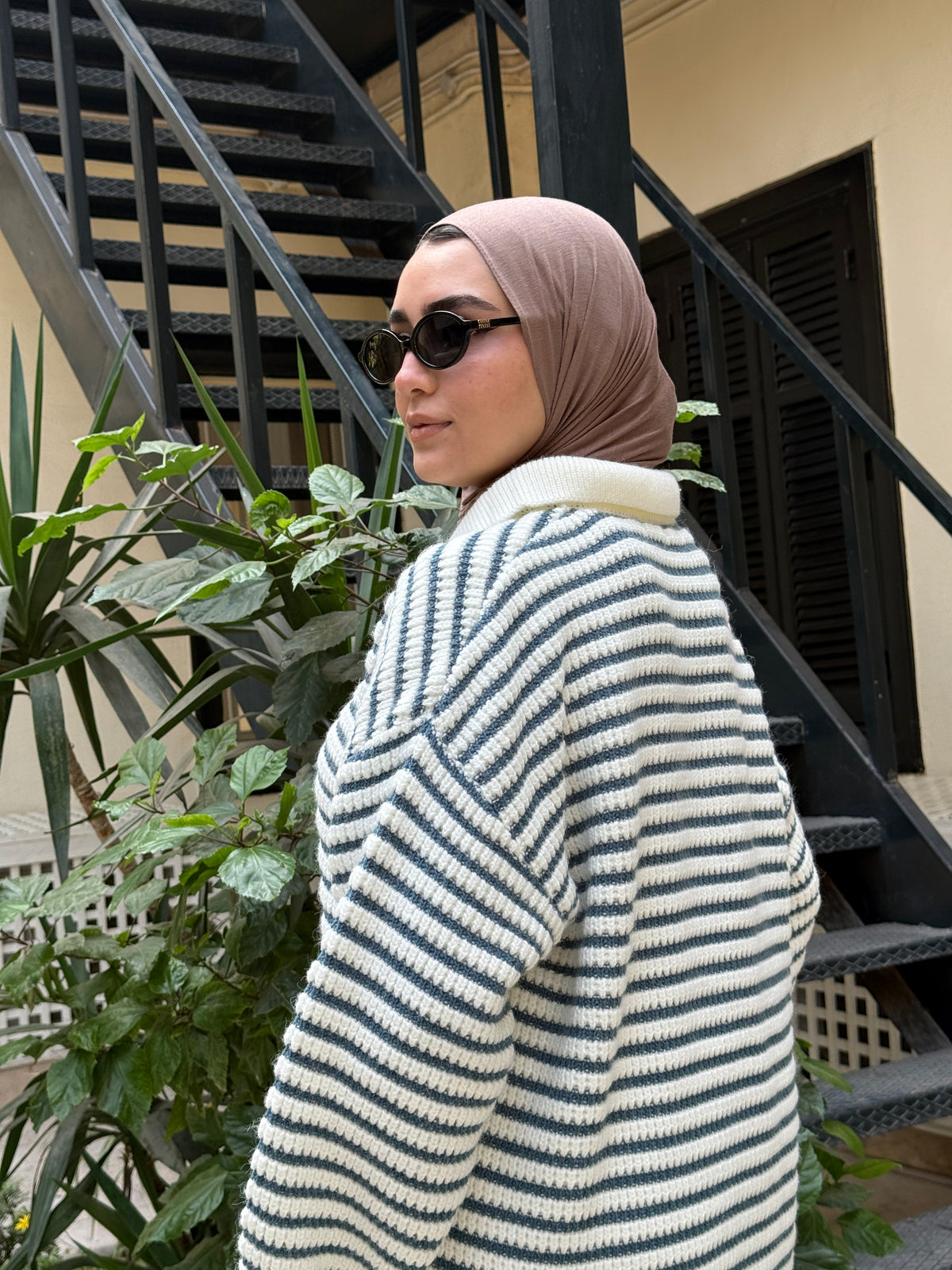 Striped Oversize Pullover - Mint