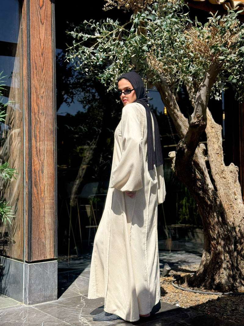 Tuck Detailed Dress - Beige
