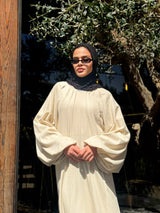 Tuck Detailed Dress - Beige