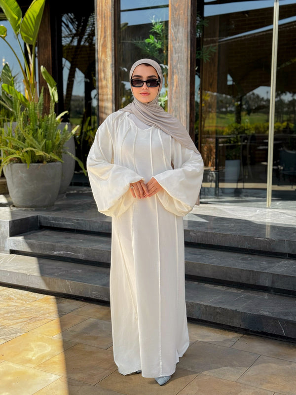 Tuck Detailed Dress - Offwhite