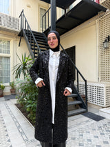 Sequins Coat - Black