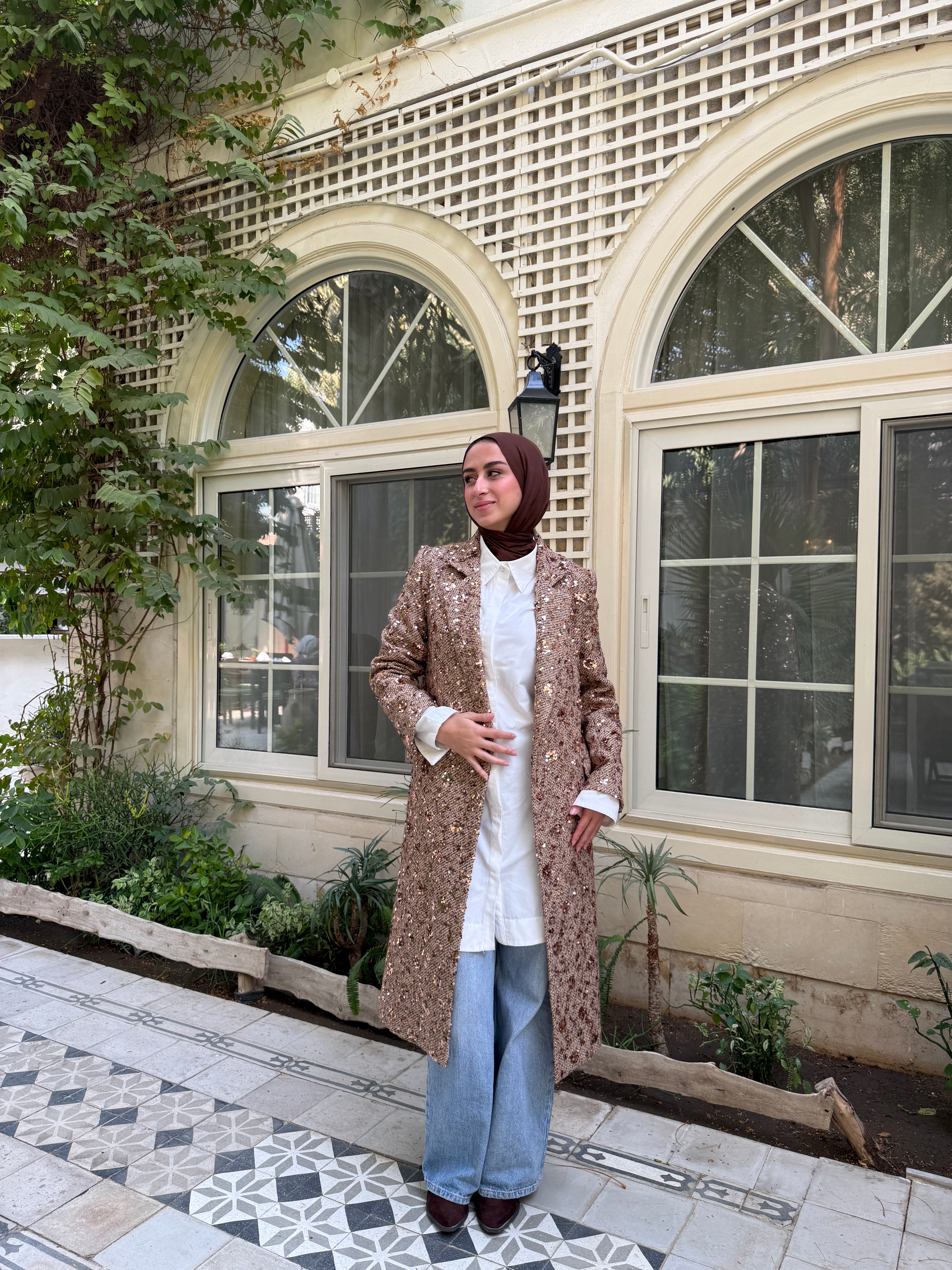 Sequins Coat - Gold