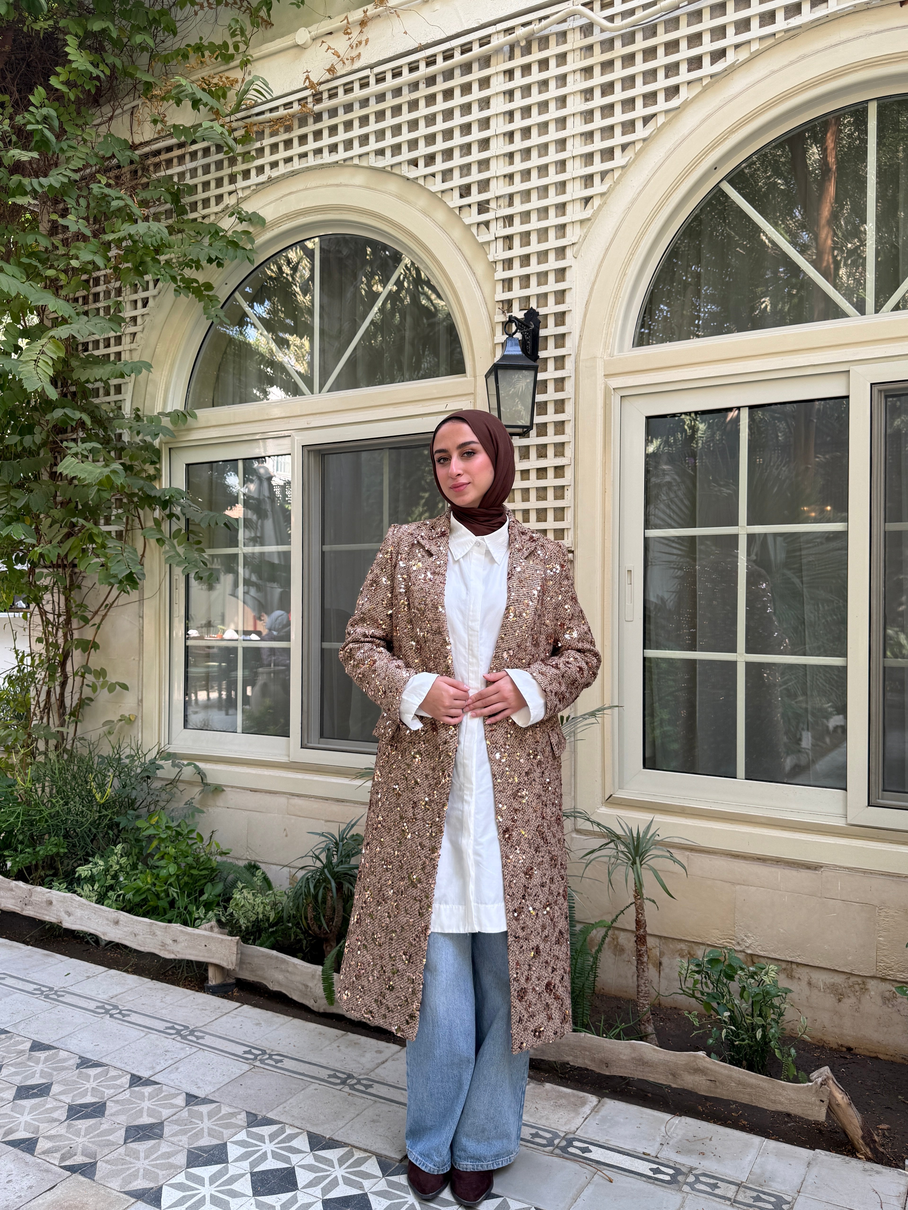 Sequins Coat - Gold