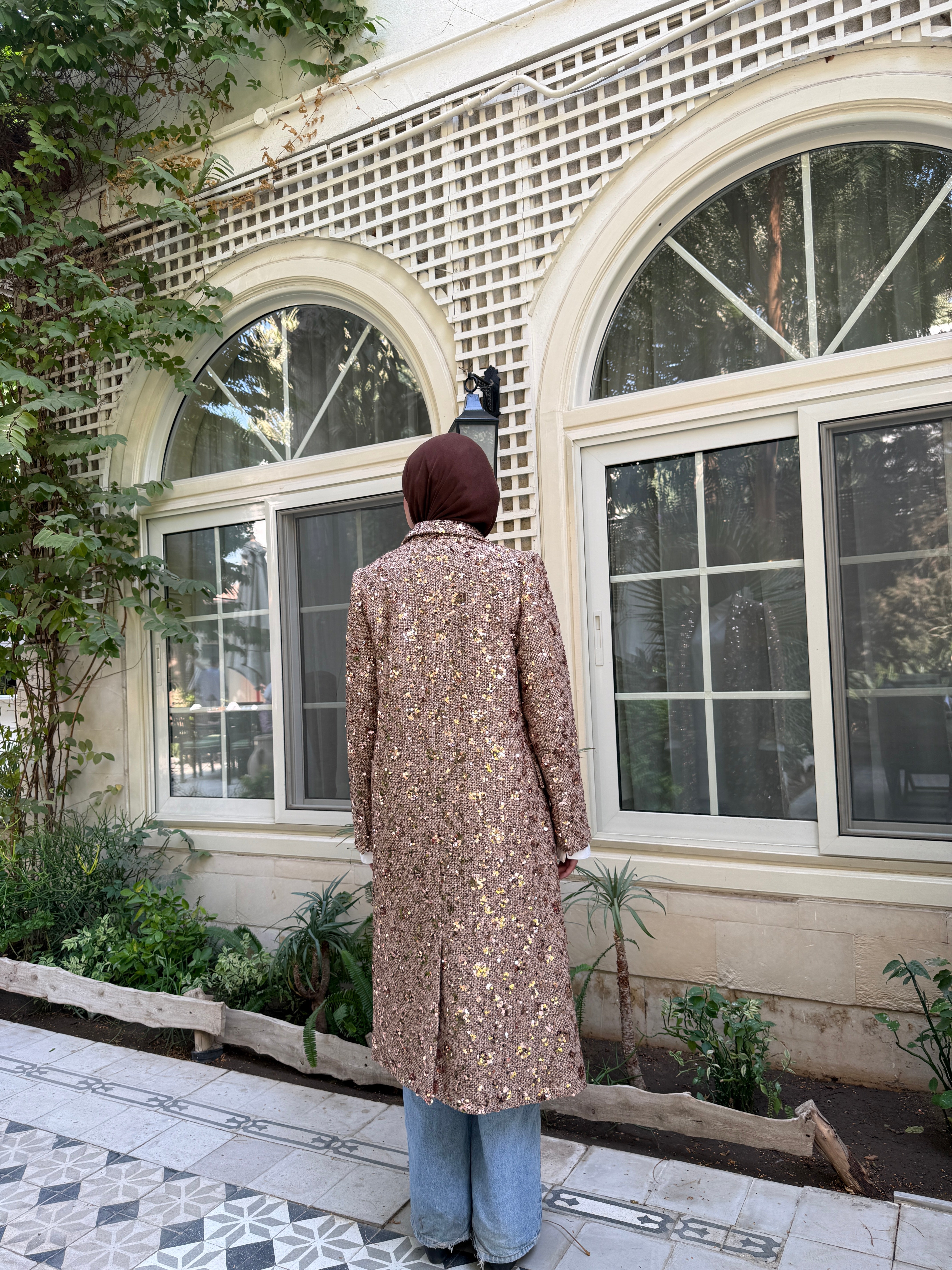 Sequins Coat - Gold