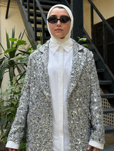 Sequins Coat - Silver