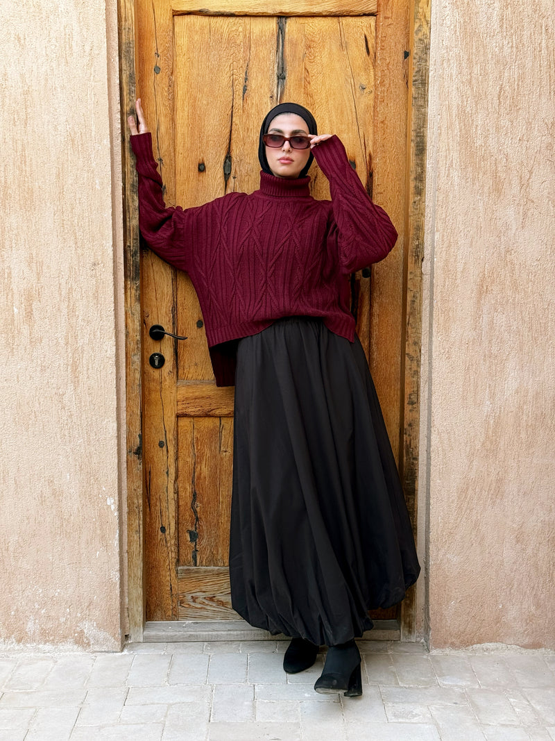 High-Low Pullover - Maroon