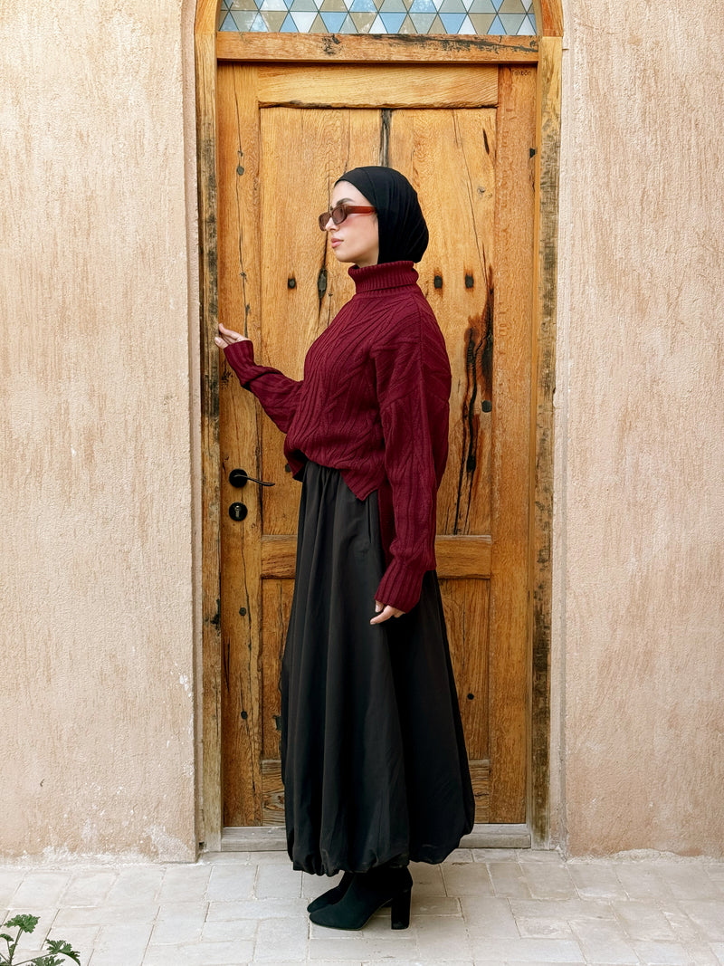 High-Low Pullover - Maroon