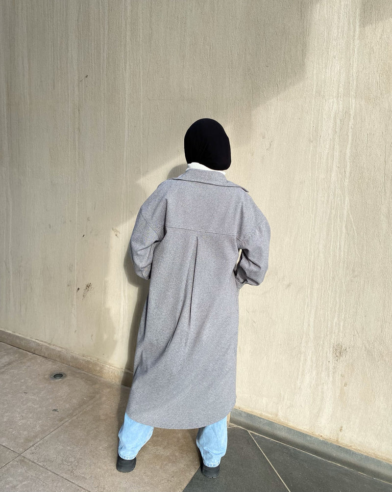 Wool Shacket-Black