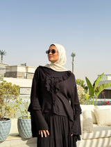 Colored Ruffles Blouse -Black