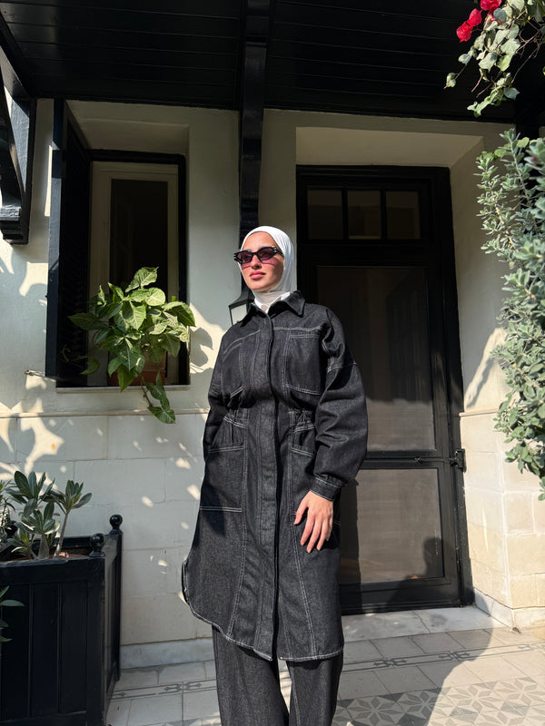 Raw Denim Shirt - Black